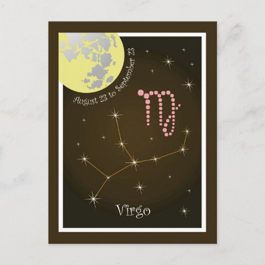Virgo August 23 bis 23 September Postkarte (Vorderseite)