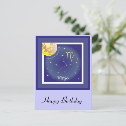 Virgo August 23 bis 23 September Postkarte (Stehend Vorderseite)