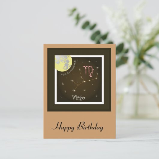 Virgo August 23 bis 23 September Postkarte (Stehend Vorderseite)