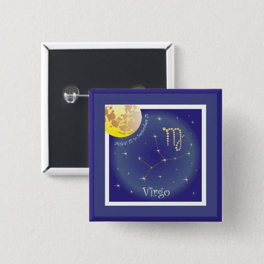 Virgo August 23 to September 23 Buttons (Vorne & Hinten)