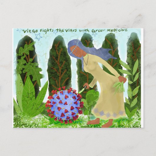 Virgo bekämpft die Virus-Postkarte Postkarte (Vorderseite)