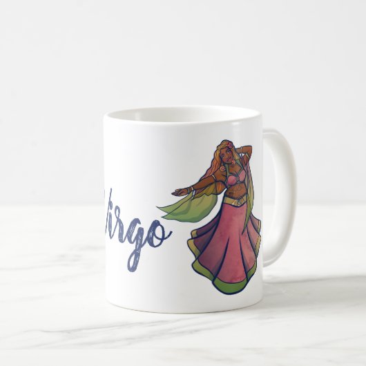 Virgo Belly Dancer Art Bellydance Kaffeetasse (VorderseiteRechts)