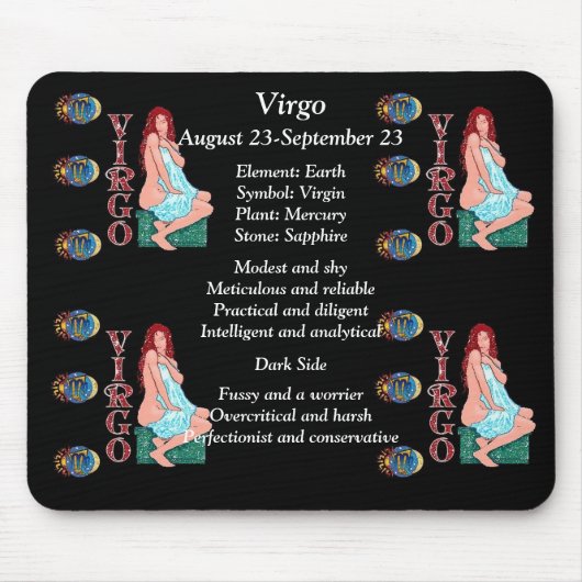 Virgo Birth Sign Zodiac Mouse Pad Mousepad (Vorne)