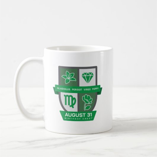 Virgo Birthday Crest™ for August 23-31 Mug Kaffeetasse (Links)
