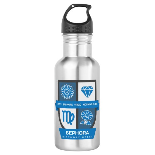 Virgo Birthday Crest™ for September 1-22 Edelstahlflasche (Vorderseite)