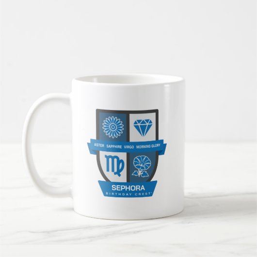 Virgo Birthday Crest™ for September 1-22 Mug Kaffeetasse (Links)