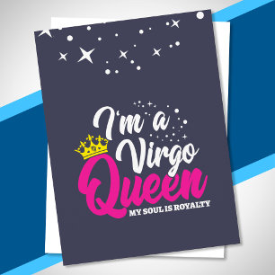 Virgo Birthday Queen Astrologie August September Postkarte