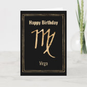 Virgo Birthday zodiac Astrologie Gold personalisie Karte (Vorderseite)