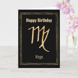 Virgo Birthday zodiac Astrologie Gold personalisie Karte
