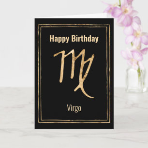 Virgo Birthday zodiac Astrologie Gold personalisie Karte