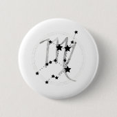 Virgo Black & Silber Zodiac Sternbild Astro Button (Vorderseite)