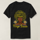 Virgo Black Woman Tshirt Black Queen Woman Natural (Design vorne)