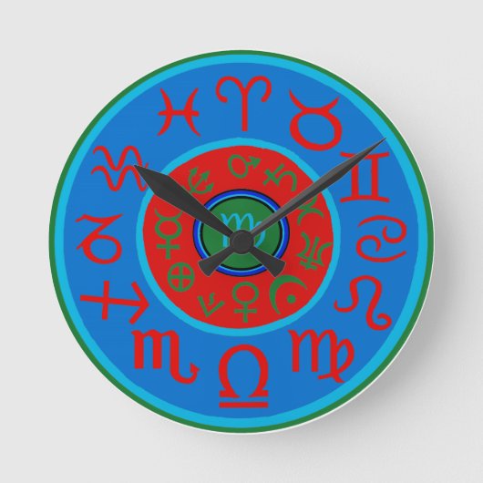 Virgo - Celestial Zodiac Runde Wanduhr (Vorderseite)