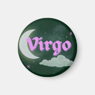 Virgo Celestical Aesthetic Moon Cloud Stars Design Magnet
