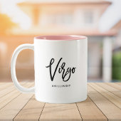 Virgo Chic Horoscope Modern Script Zodiac Sign Zweifarbige Tasse