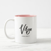 Virgo Chic Horoscope Modern Script Zodiac Sign Zweifarbige Tasse (Links)