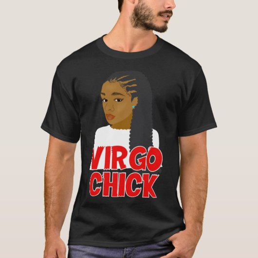 Virgo Chick American Girl with Braids Zodi T-Shirt (Vorderseite)