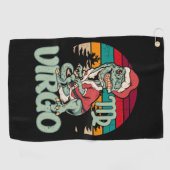 Virgo Christmas Dinosaurier Tree Rex Funny Xmas Ge Golfhandtuch (Horizontal)