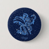 Virgo Constellation and Zodiac Sign with Stars Button (Vorderseite)
