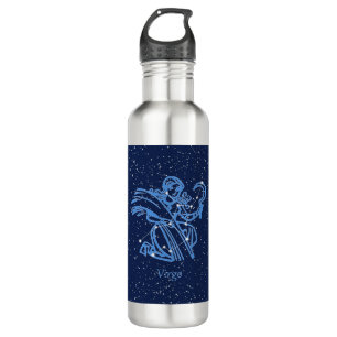 Virgo Constellation and Zodiac Sign with Stars Edelstahlflasche