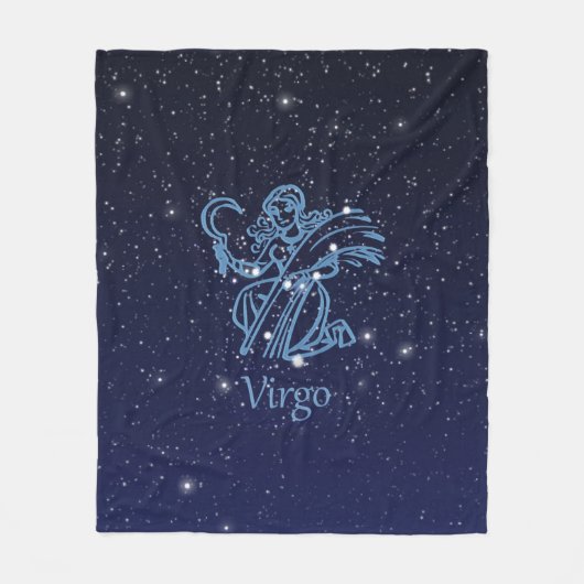 Virgo Constellation and Zodiac Sign with Stars Fleecedecke (Vorderseite)