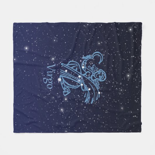 Virgo Constellation and Zodiac Sign with Stars Fleecedecke (Vorderseite (Horizontal))