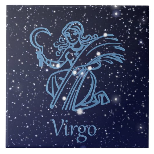Virgo Constellation and Zodiac Sign with Stars Fliese (Vorderseite)