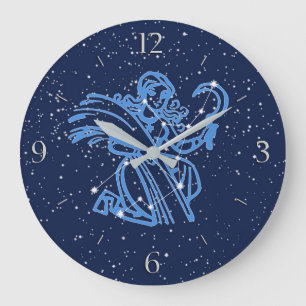 Virgo Constellation and Zodiac Sign with Stars Große Wanduhr