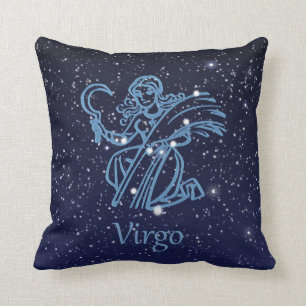 Virgo Constellation and Zodiac Sign with Stars Kissen