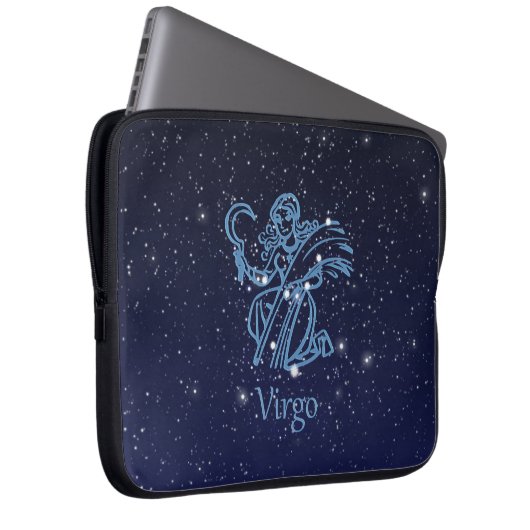 Virgo Constellation and Zodiac Sign with Stars Laptopschutzhülle (Vorne Rechts)