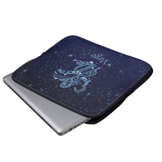 Virgo Constellation and Zodiac Sign with Stars Laptopschutzhülle (Vorne Knopf)