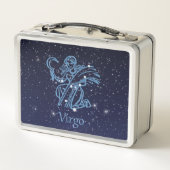 Virgo Constellation and Zodiac Sign with Stars Metall Brotdose (Rückseite)
