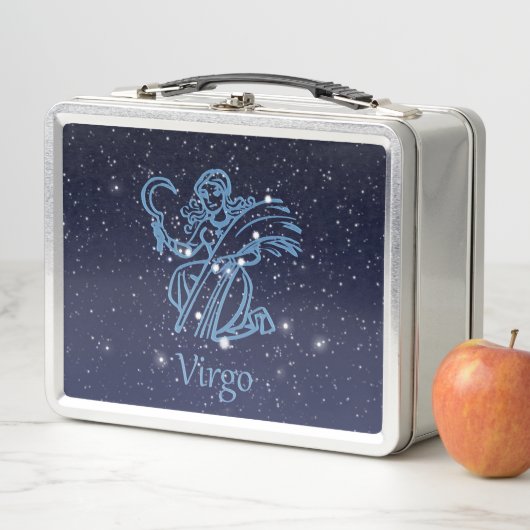 Virgo Constellation and Zodiac Sign with Stars Metall Brotdose (Beispiel)
