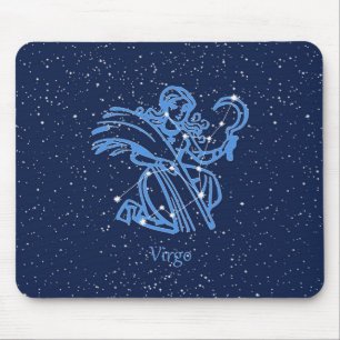 Virgo Constellation and Zodiac Sign with Stars Mousepad