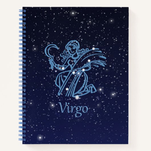 Virgo Constellation and Zodiac Sign with Stars Notizbuch (Vorderseite)