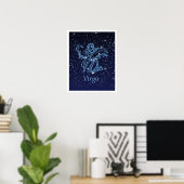 Virgo Constellation and Zodiac Sign with Stars Poster (Heimbüro)
