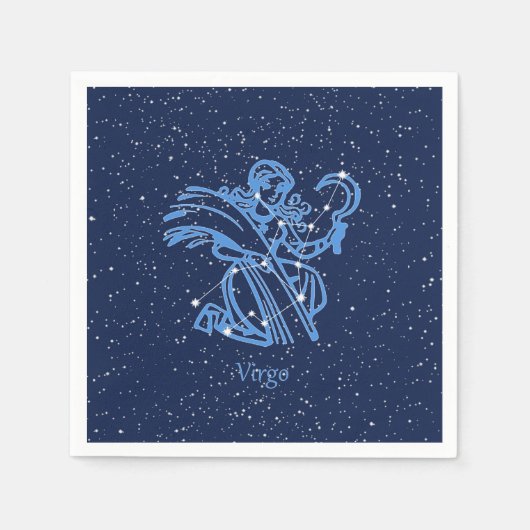 Virgo Constellation and Zodiac Sign with Stars Serviette (Vorderseite)