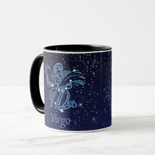 Virgo Constellation and Zodiac Sign with Stars Tasse (Vorderseite Links)