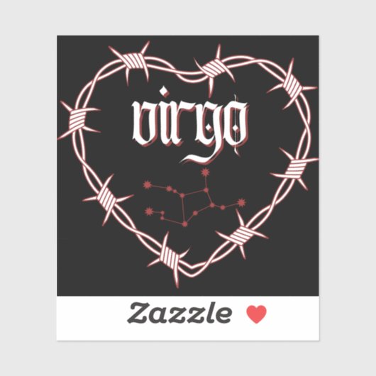 Virgo Constellation Gothic Barbed Wire Design Aufkleber (Blatt)