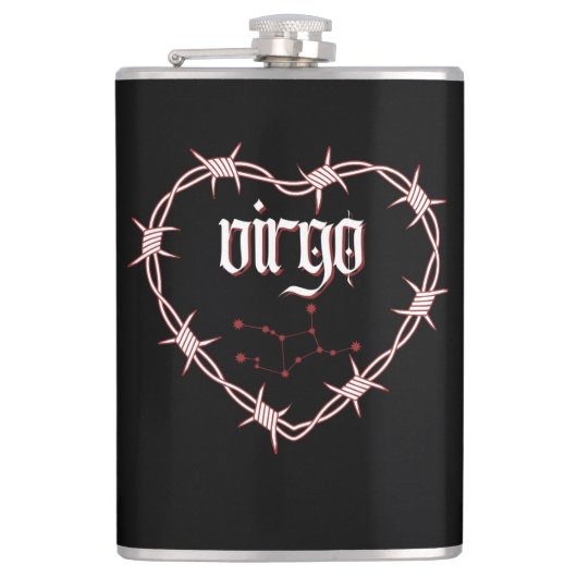 Virgo Constellation Gothic Dark Celestial Edgy Flachmann (Vorderseite)