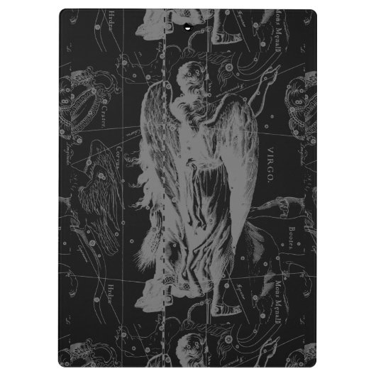 Virgo Constellation Hevelius 1690 auf Schwarz Klemmbrett (Rückseite)