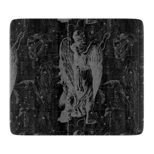 Virgo Constellation Hevelius 1690 auf Schwarz Schneidebrett (Vorderseite)