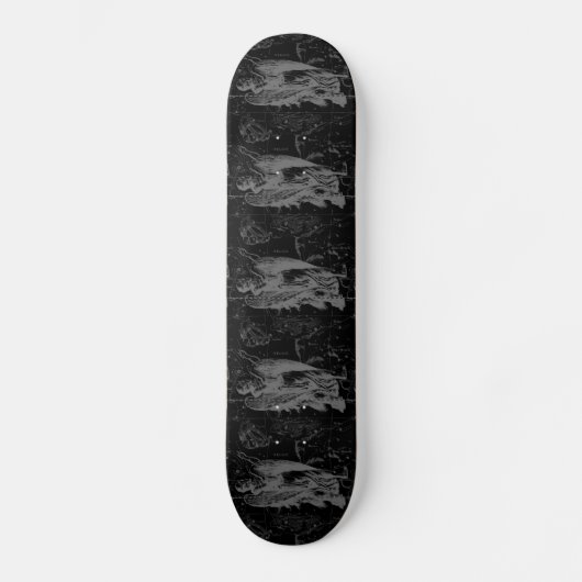 Virgo Constellation Hevelius 1690 auf Schwarz Skateboard (Vorderseite)
