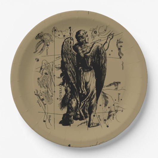 Virgo Constellation Hevelius 1690 Aug23 - Sept22 Pappteller (Vorderseite)