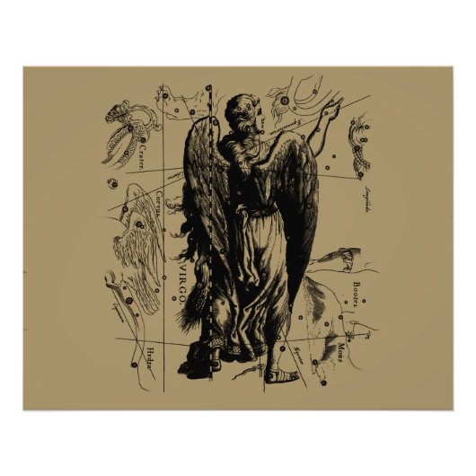 Virgo Constellation Hevelius 1690 Aug 23 Sept 22 Fotodruck (Vorne)