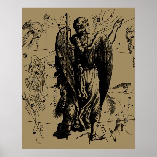 Virgo Constellation Hevelius 1690 Aug 23 Sept 22 Poster (Vorne)