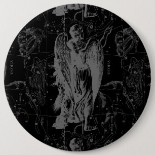 Virgo Constellation Hevelius 1690 Vintag Button