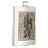 Virgo Constellation Hevelius Etching Style Flachmann (Rechts)