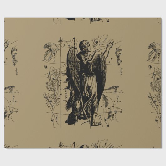 Virgo Constellation Hevelius Etching Style Geschenkpapier (Flach)