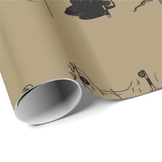 Virgo Constellation Hevelius Etching Style Geschenkpapier (Rolleneckpunkt)